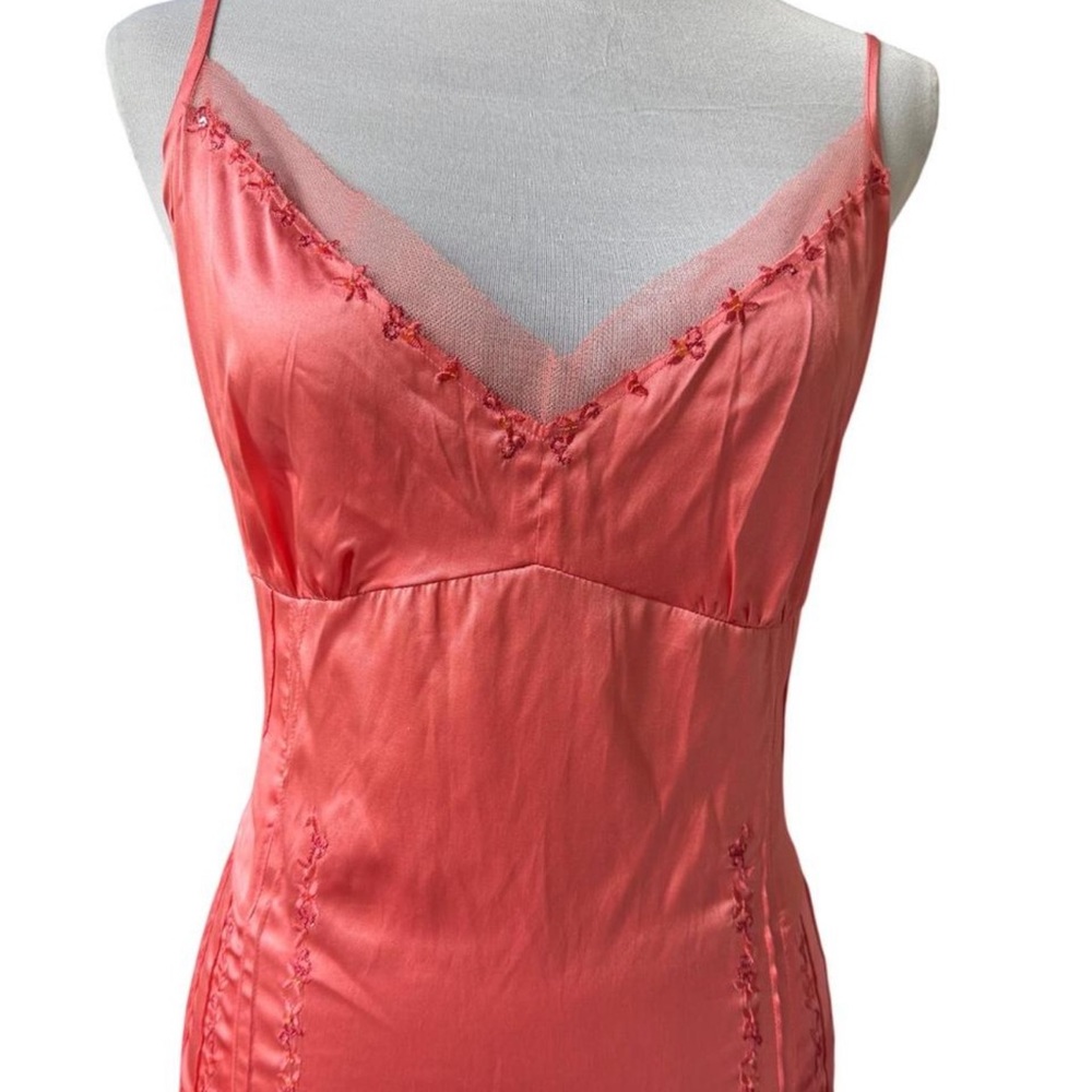 Vintage Y2K Pink Satin Cami Embroidered Top